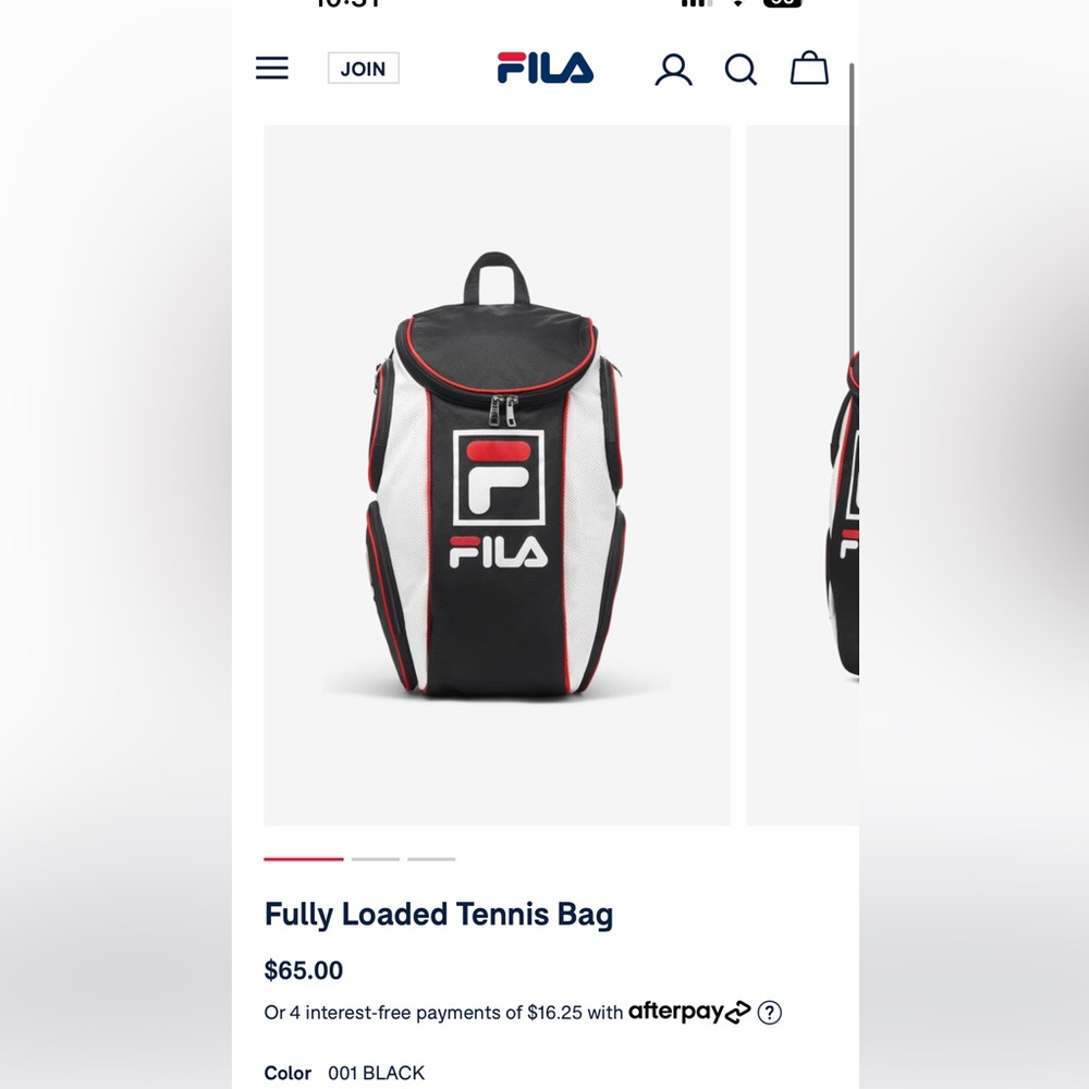 NWT Fila fully loaded tennis bag never used
